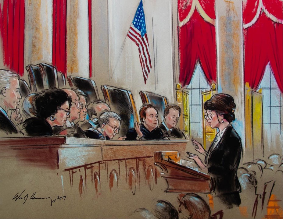 Sketch of Liz at Supreme Court